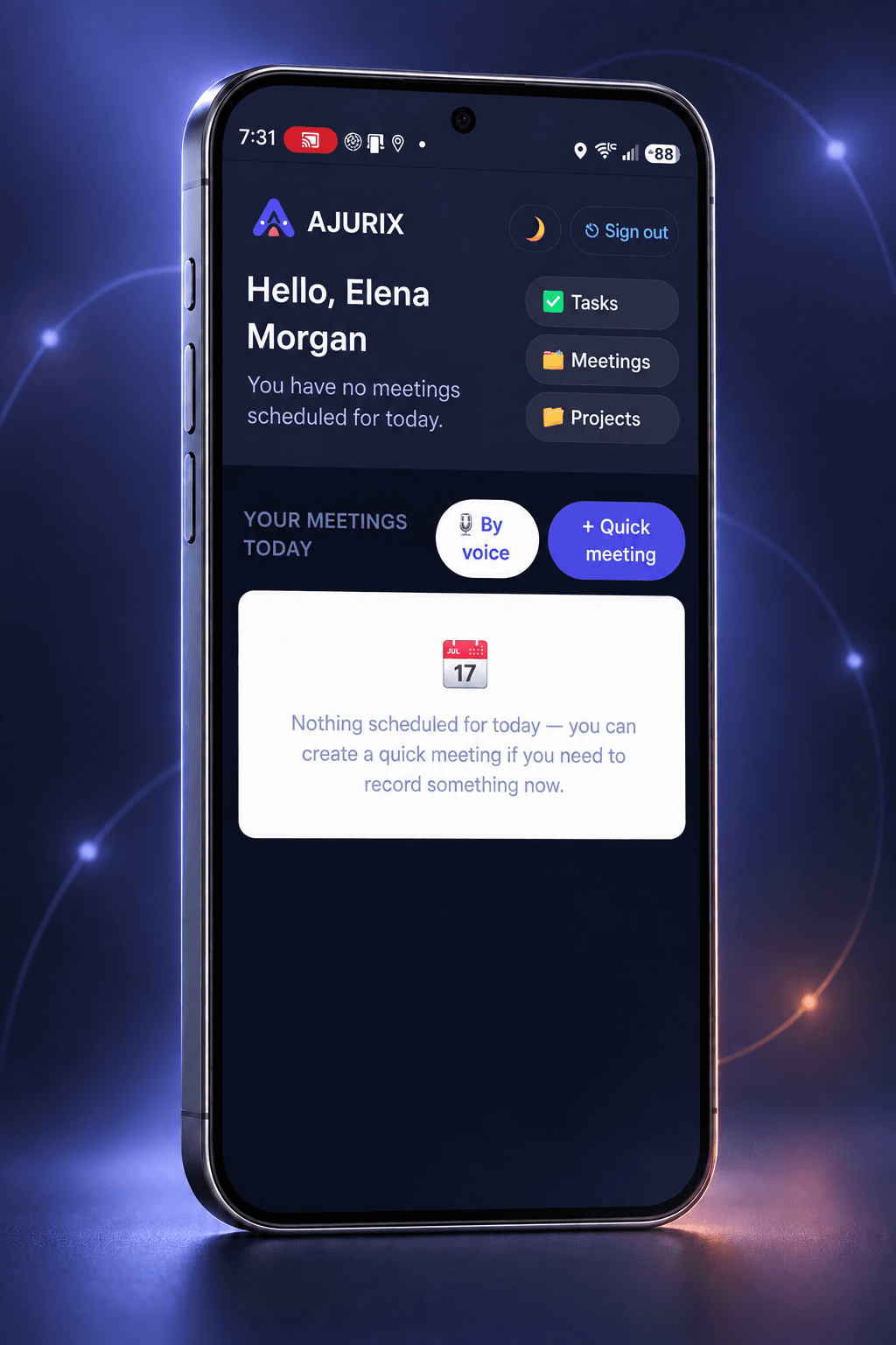 AJURIX moves with your meetings.